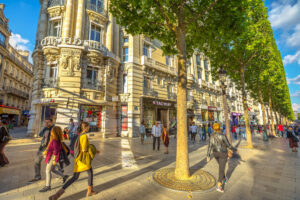 Paris, France - July 2, 2017: People Walk On The Most Famous Ave